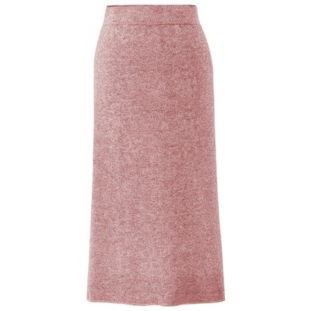2435 Winter Warm High Waist Side Slit Wool Blend Long Skirts Rib Knit